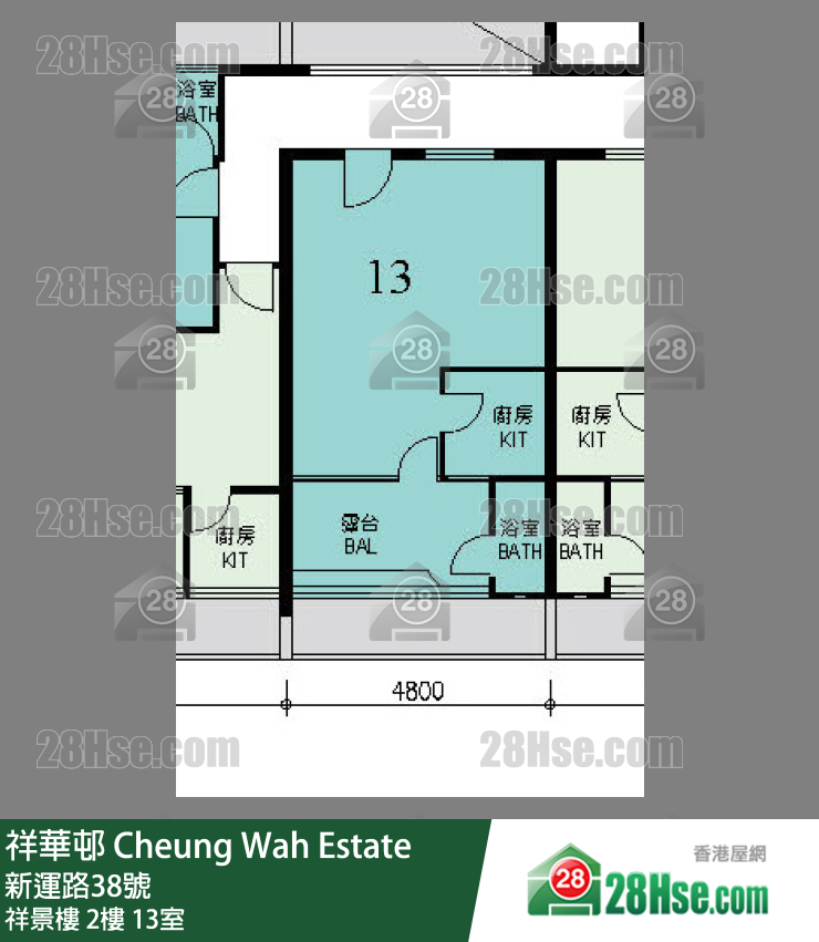 祥華邨 祥景樓2樓 13室 平面圖