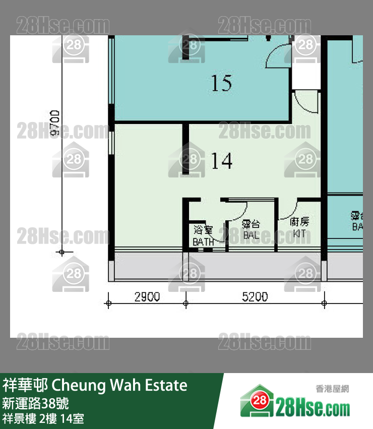 祥華邨 祥景樓2樓 14室 平面圖