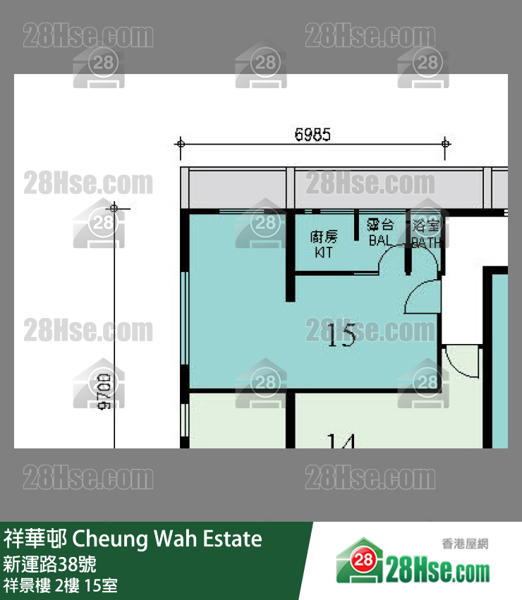 祥華邨 祥景樓2樓 15室 平面圖