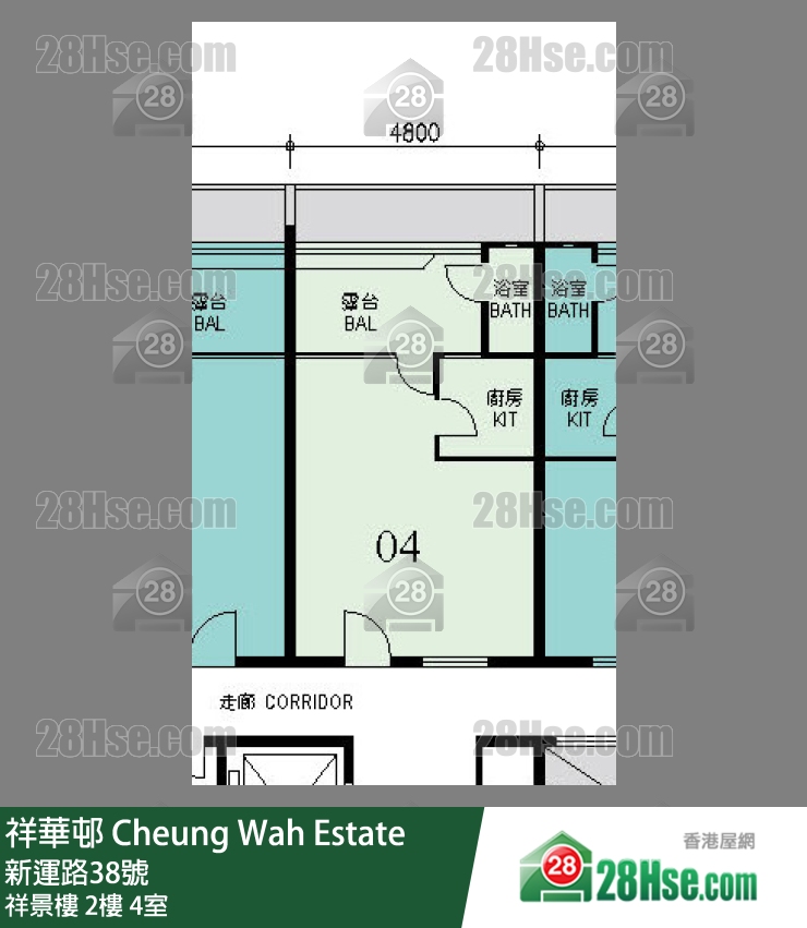 祥華邨 祥景樓2樓 4室 平面圖