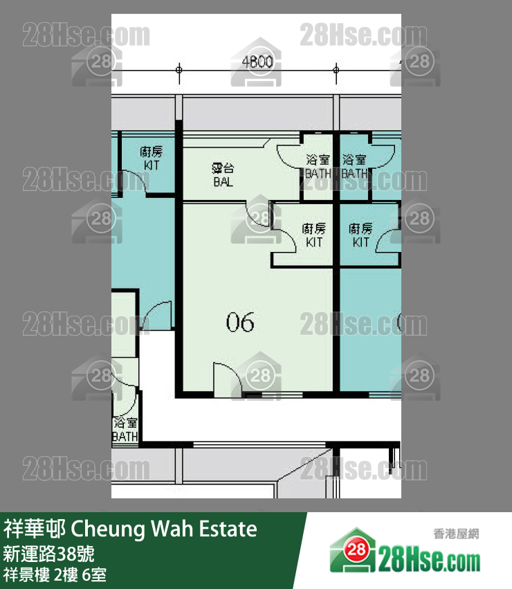 祥華邨 祥景樓2樓 6室 平面圖