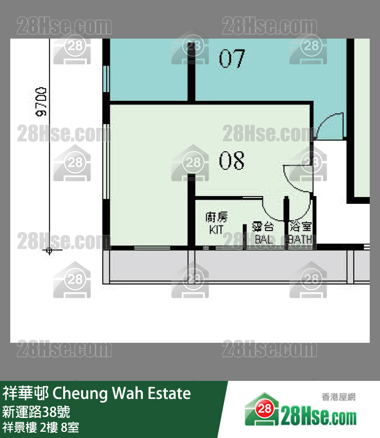 祥華邨 祥景樓2樓 8室 平面圖
