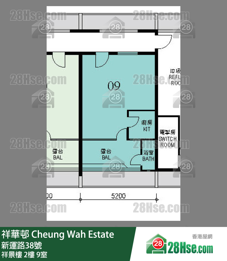 祥華邨 祥景樓2樓 9室 平面圖