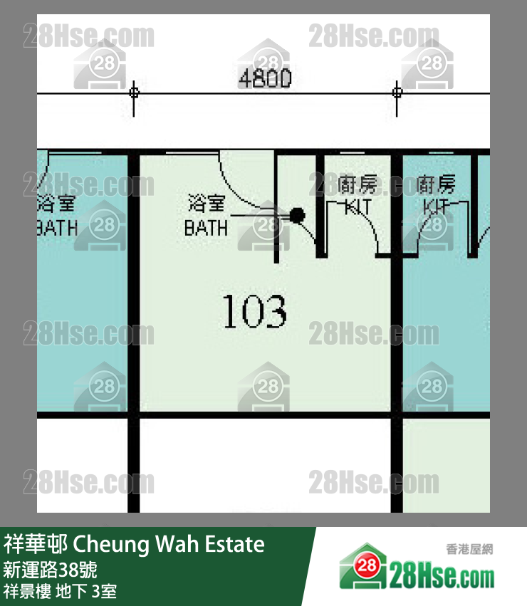 祥華邨 祥景樓地下 3室 平面圖