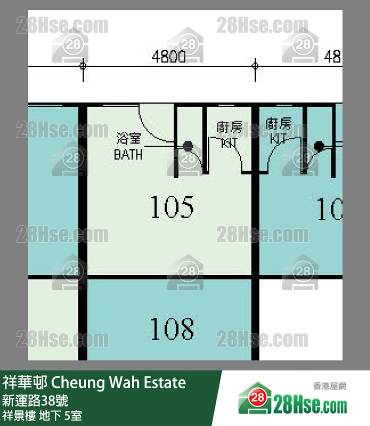 祥華邨 祥景樓地下 5室 平面圖