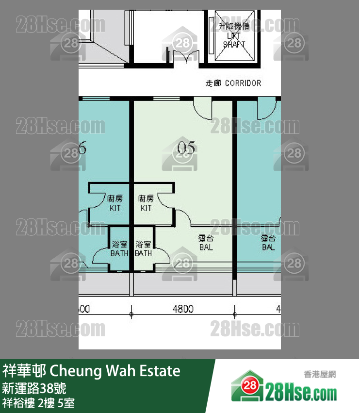祥華邨 祥裕樓 2樓 5室 平面圖