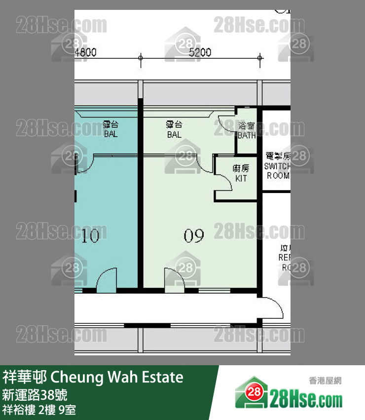 祥華邨 祥裕樓2樓 9室 平面圖