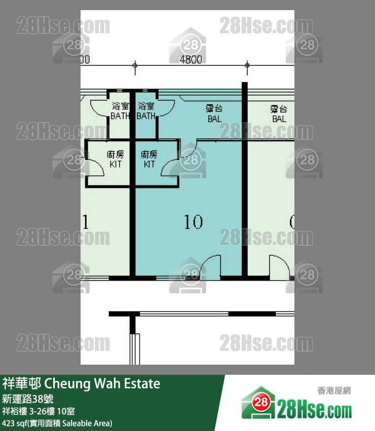 祥華邨 祥裕樓22樓 10室 平面圖