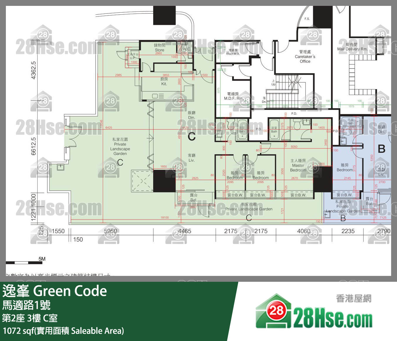 逸峯 第2座3樓 C室 平面圖