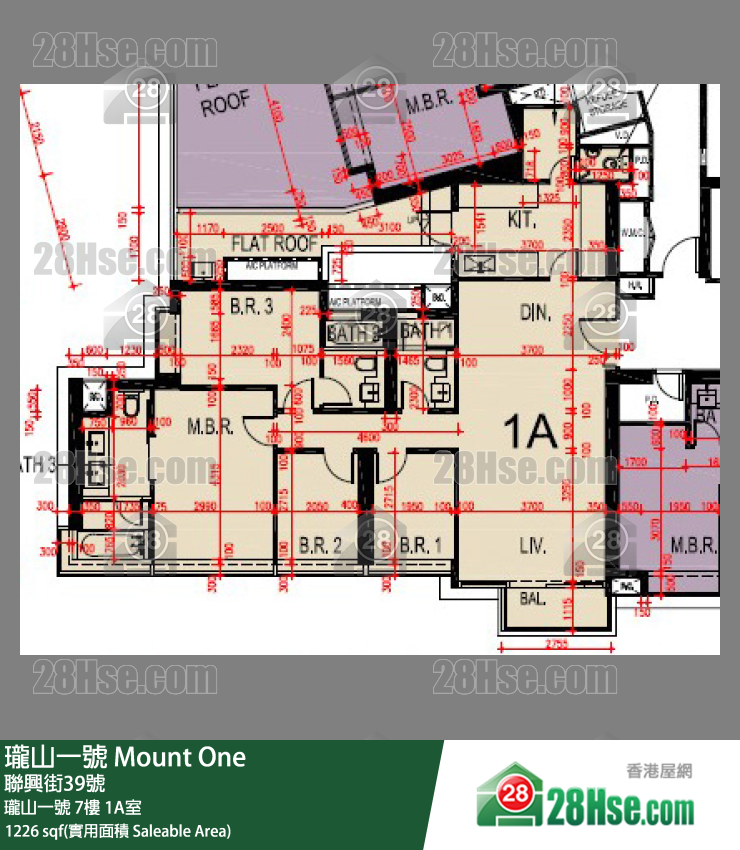 瓏山一號 瓏山一號 7樓 1A室 平面圖