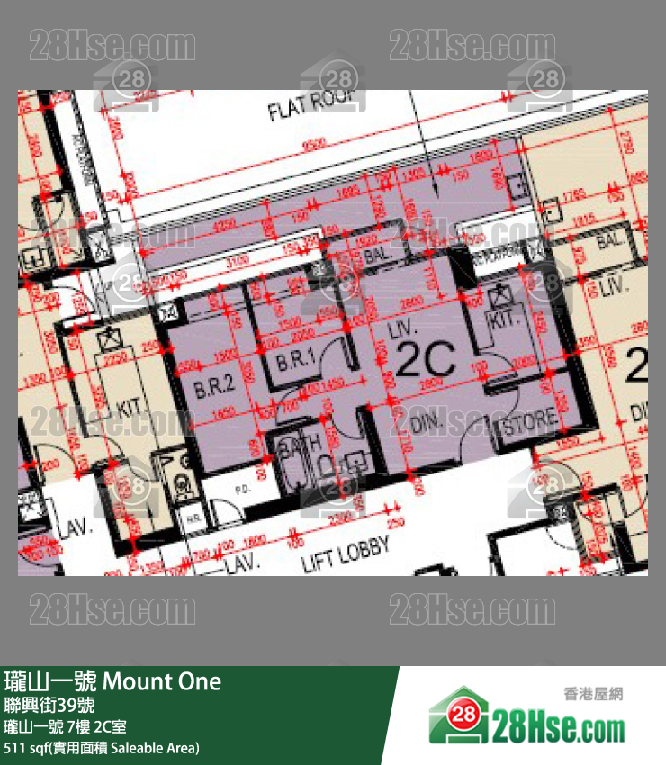珑山一号 珑山一号 7楼 2C室 平面图