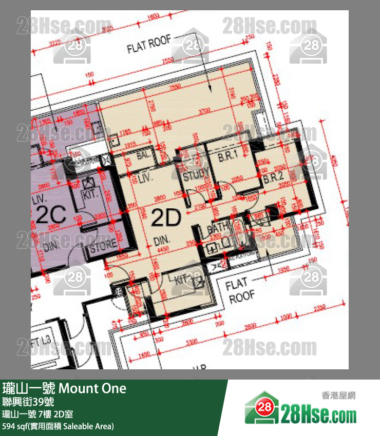 瓏山一號 瓏山一號7樓 2D室 平面圖