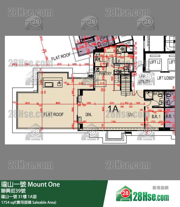 瓏山一號 瓏山一號31樓 1A室 平面圖