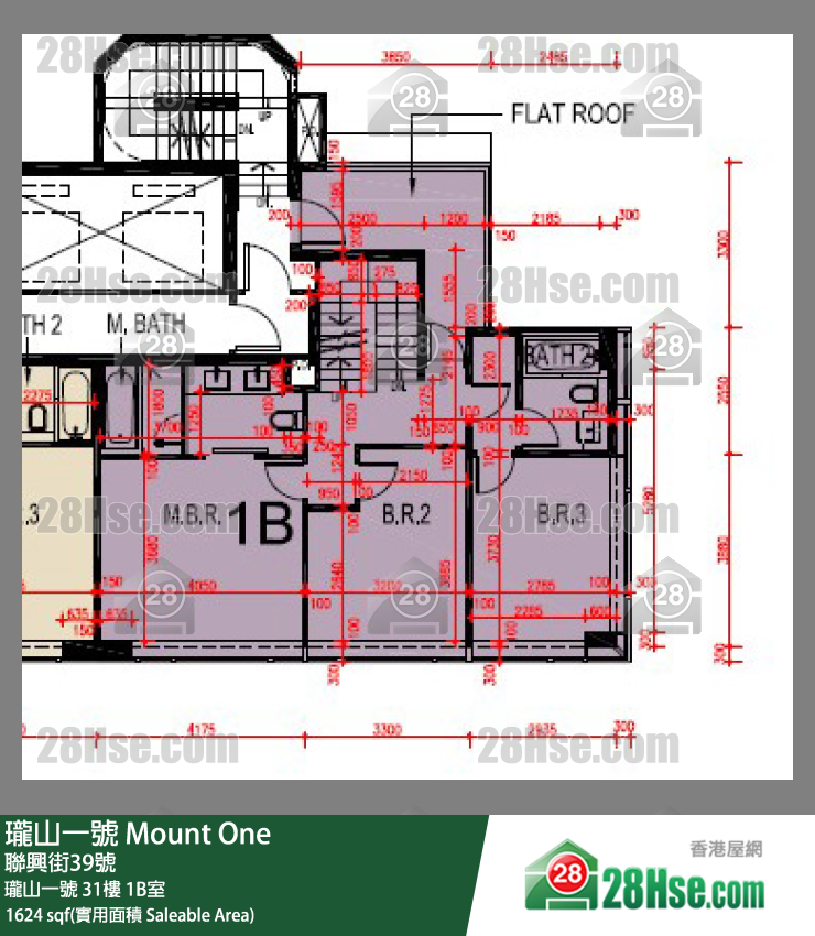 瓏山一號 瓏山一號31樓 1B室 平面圖