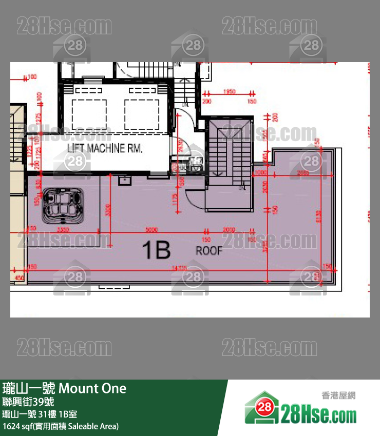 瓏山一號 瓏山一號31樓 1B室 平面圖