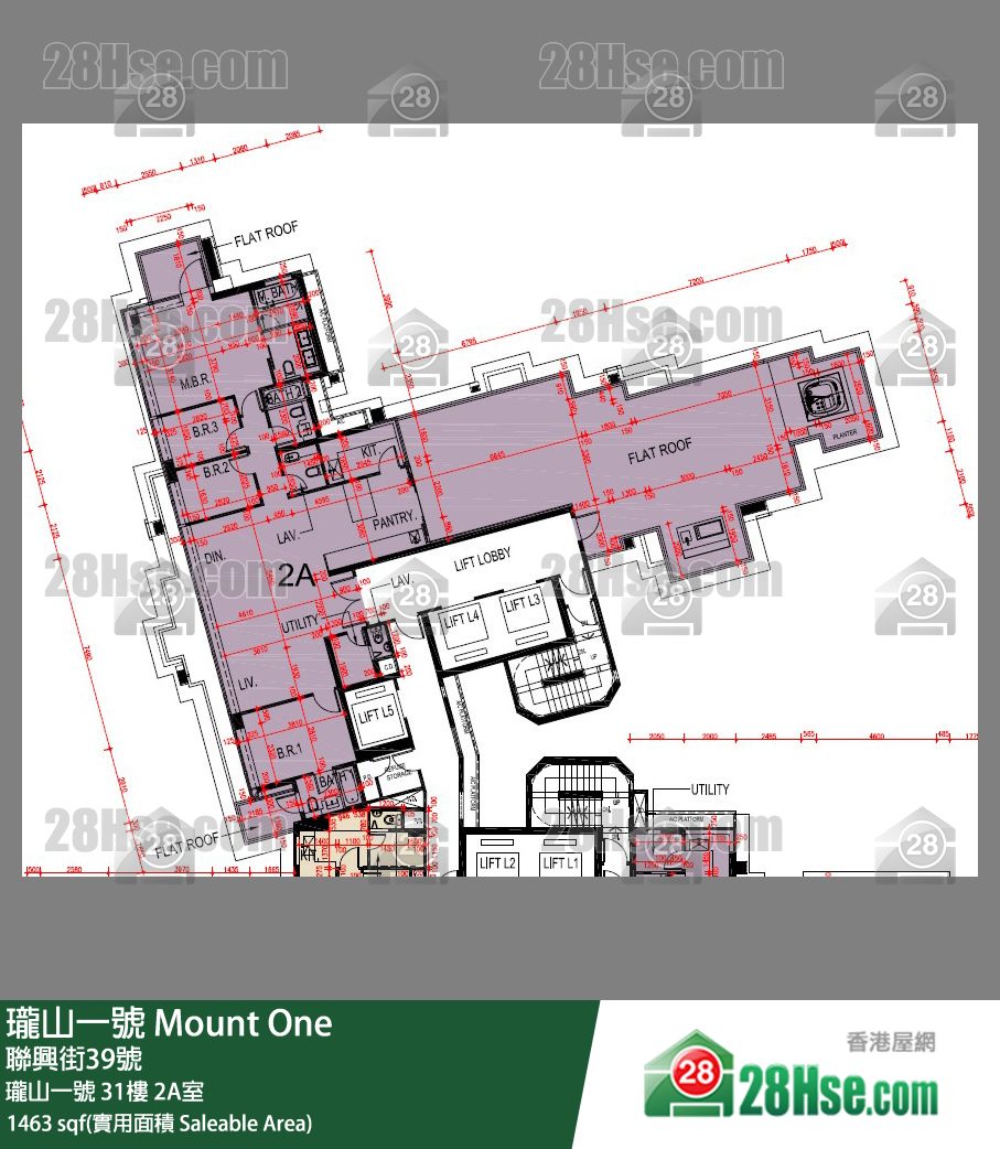 珑山一号 珑山一号31楼 2A室 平面图