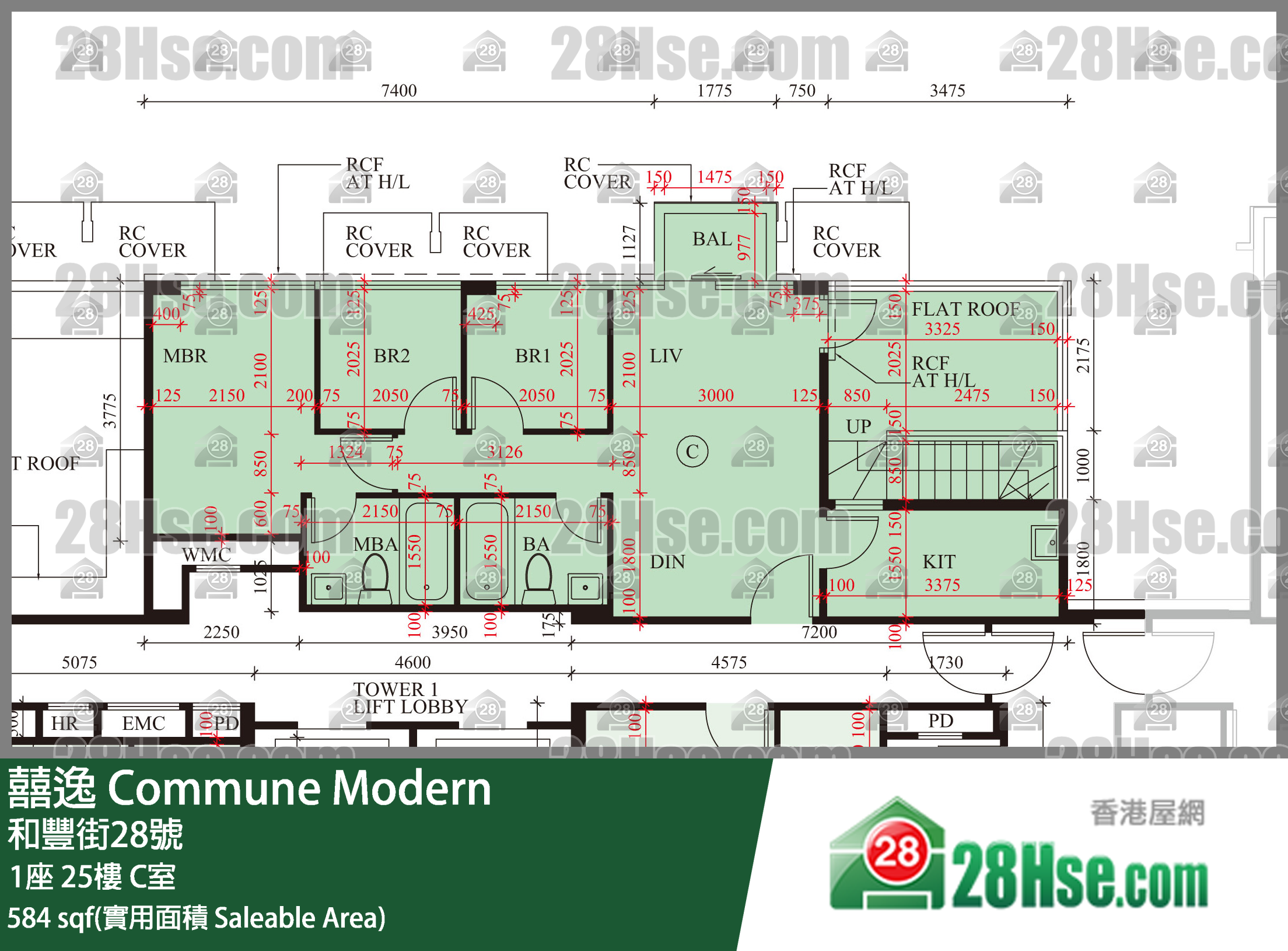囍逸 1座 25樓 C室 平面圖