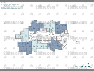 Palo Springs 第2B座 5-33楼 平面图