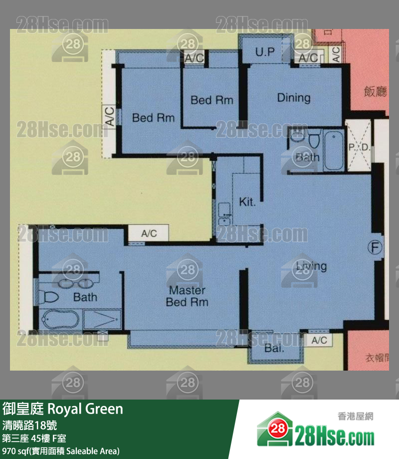 御皇庭 第三座45樓 F室 平面圖