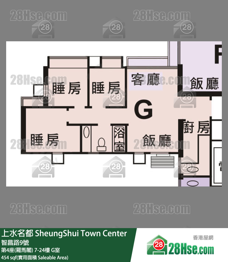 上水名都 第4座(羅馬閣)22樓 G室 平面圖