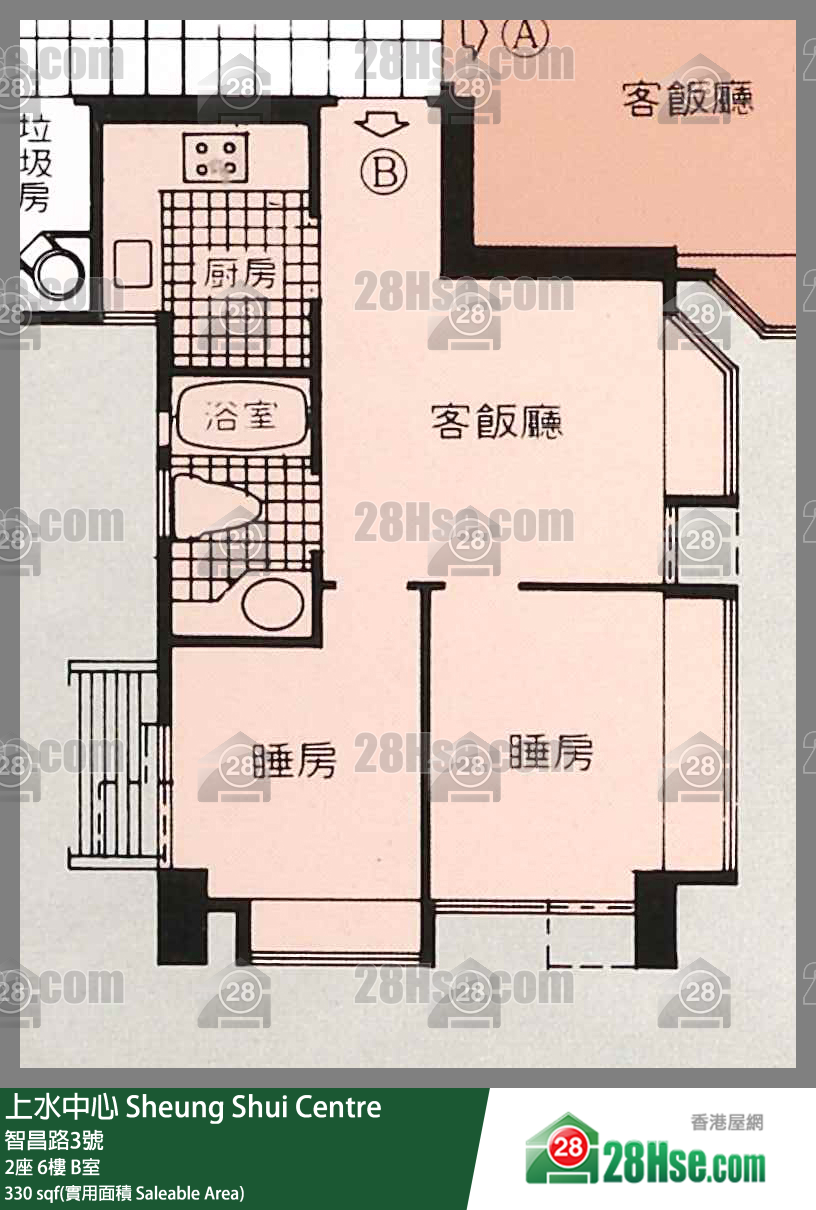上水中心 2座 6樓 B室 平面圖