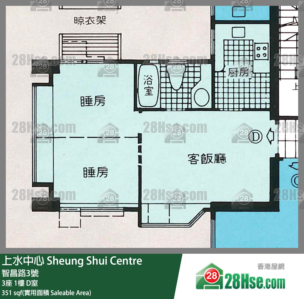 上水中心 3座1樓 D室 平面圖