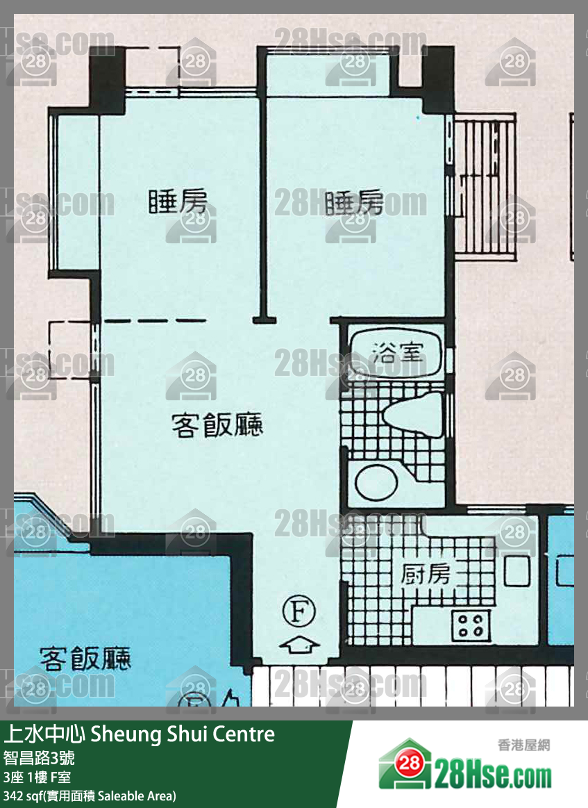上水中心 3座1樓 F室 平面圖
