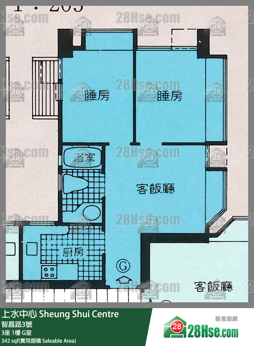 上水中心 3座1樓 G室 平面圖
