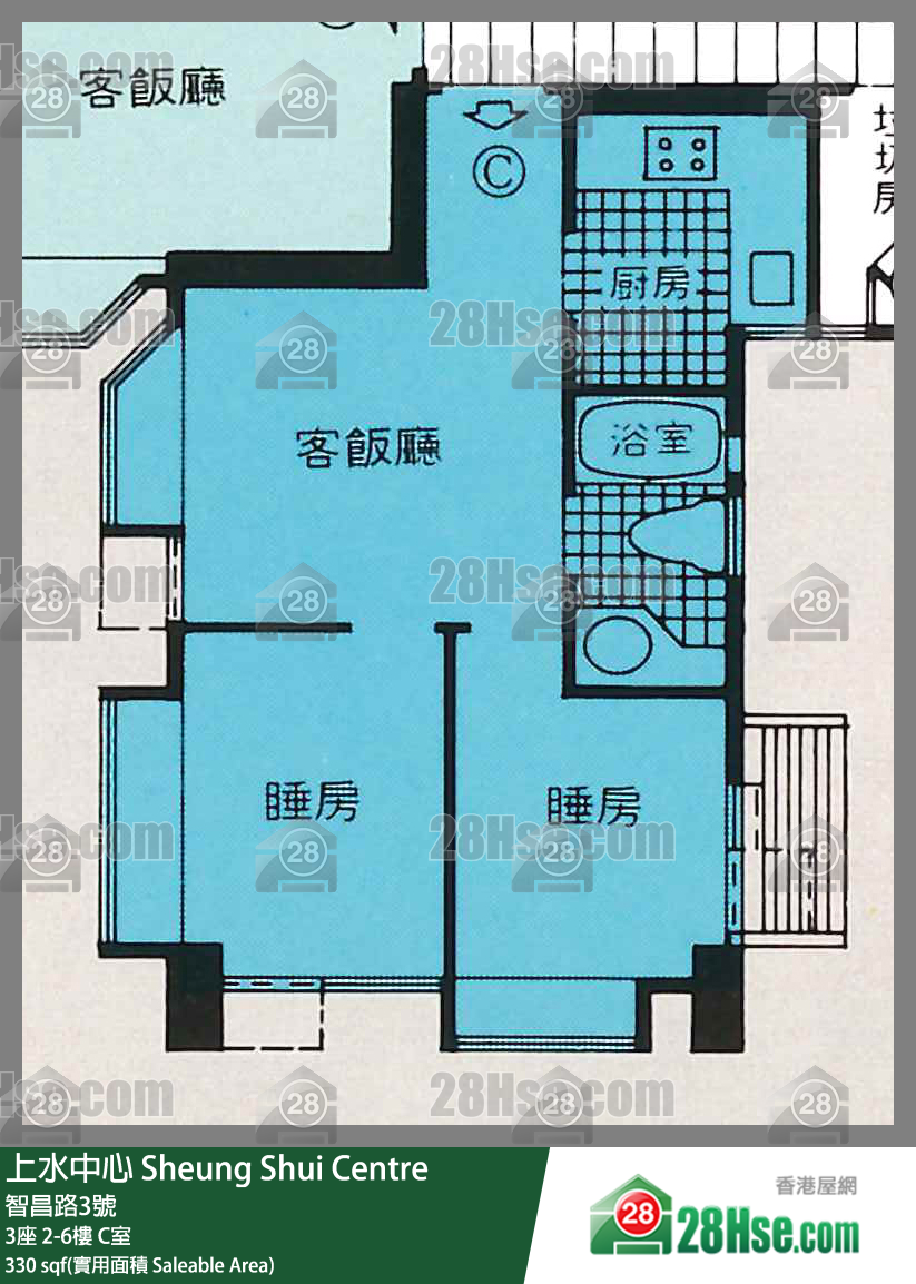 上水中心 3座6樓 C室 平面圖