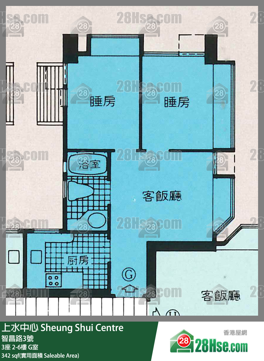 上水中心 3座5樓 G室 平面圖
