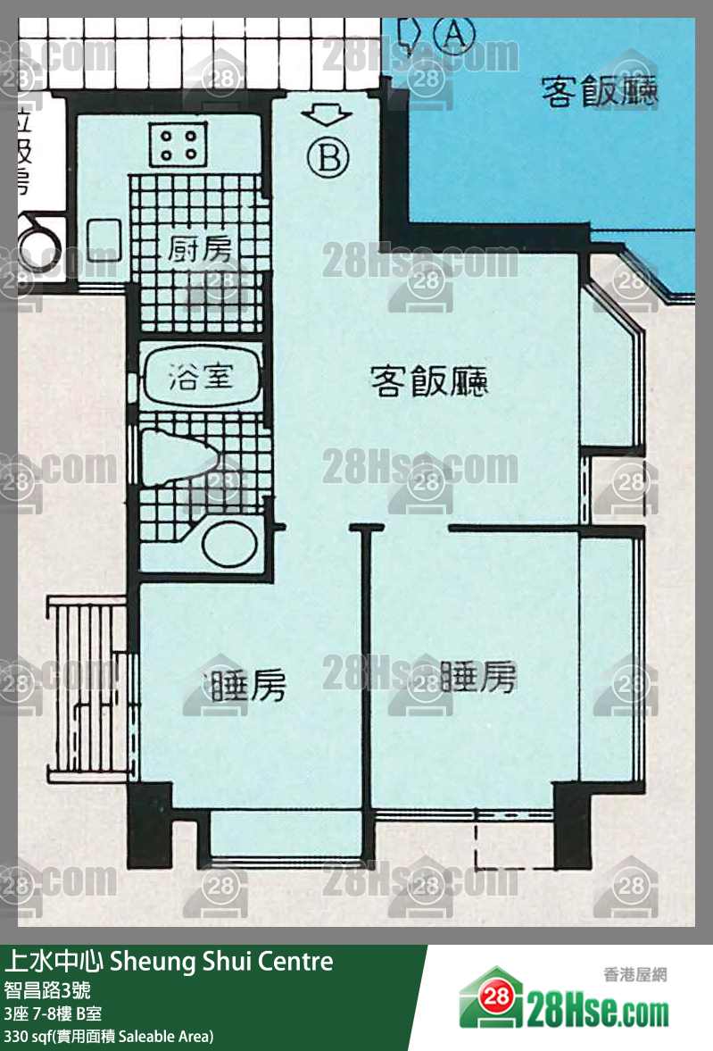 上水中心 3座8樓 B室 平面圖