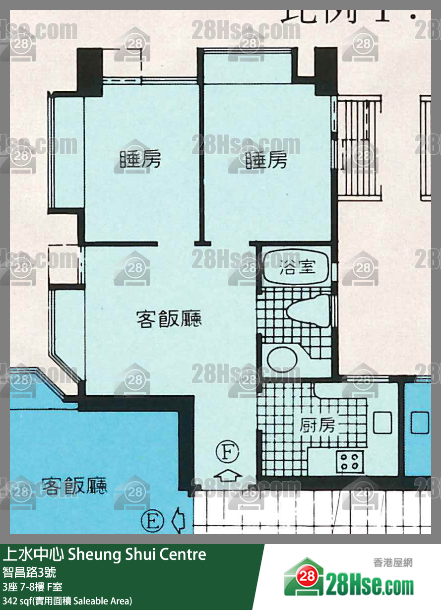 上水中心 3座8樓 F室 平面圖