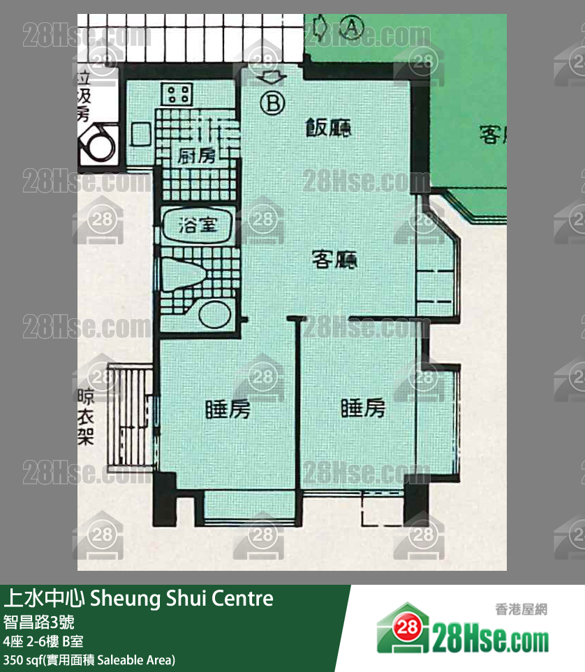 上水中心 4座4樓 B室 平面圖