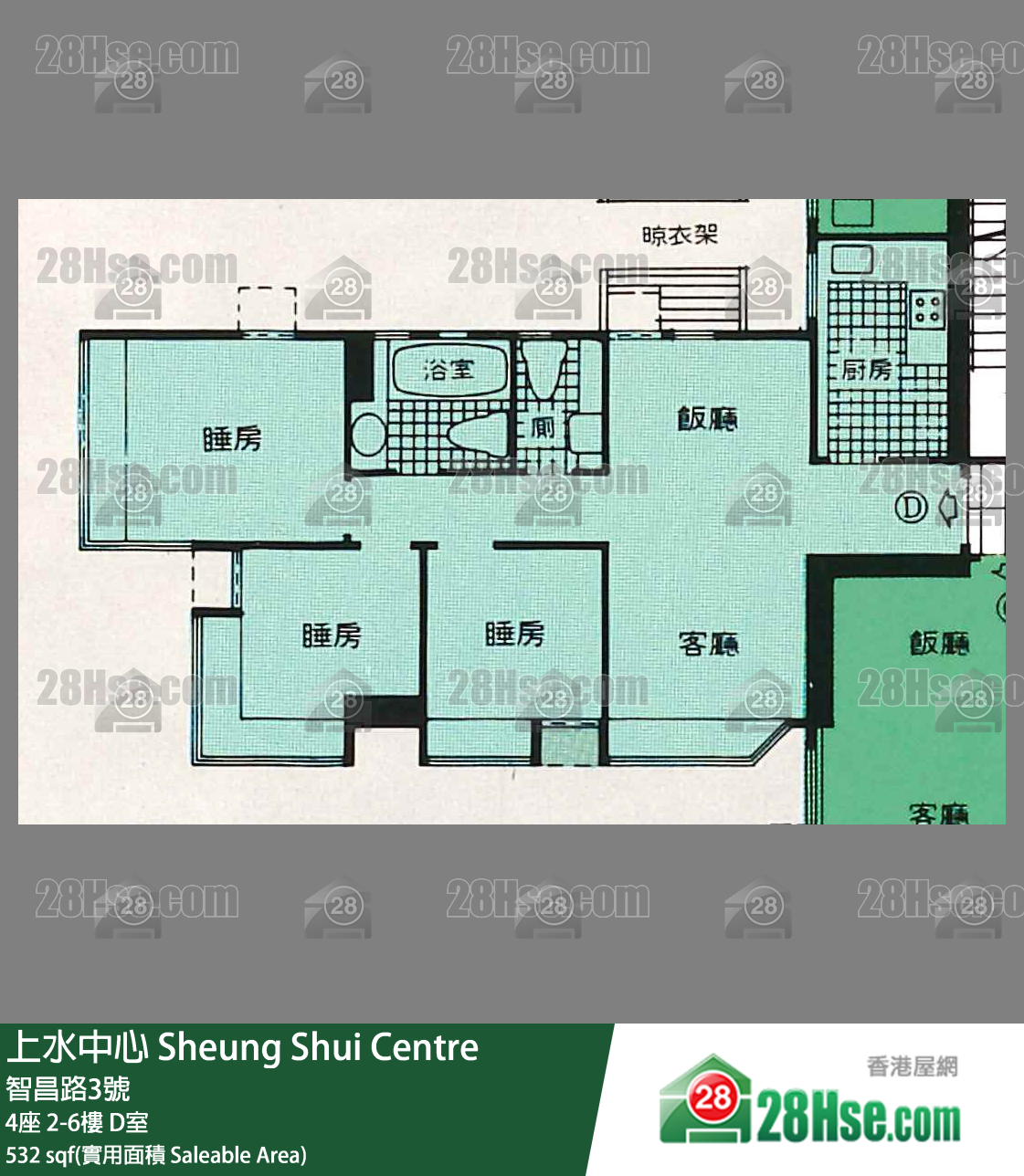 上水中心 4座 5樓 D室 平面圖