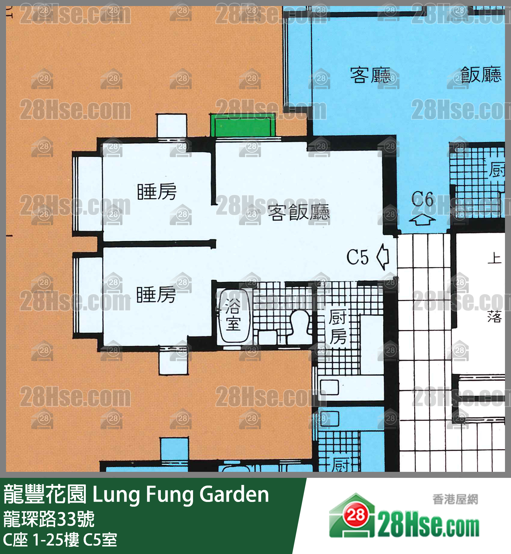 龍豐花園 C座6樓 C5室 平面圖