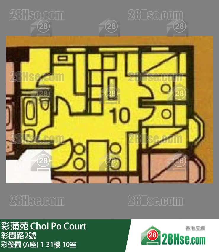 彩蒲苑 彩瑩閣 (A座) 22樓 10室 平面圖