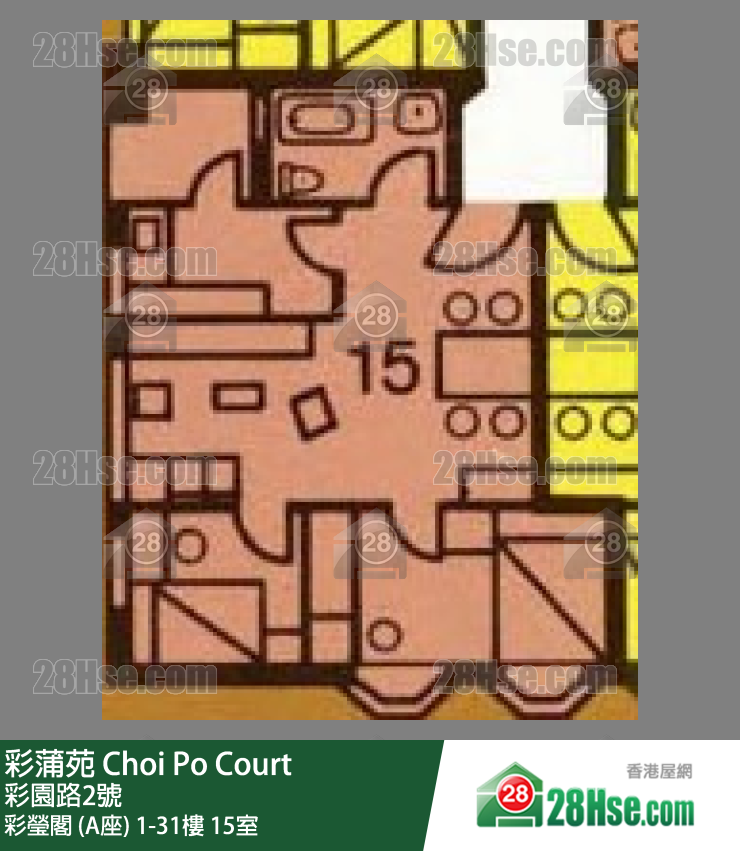 彩蒲苑 彩瑩閣 (A座)21樓 15室 平面圖