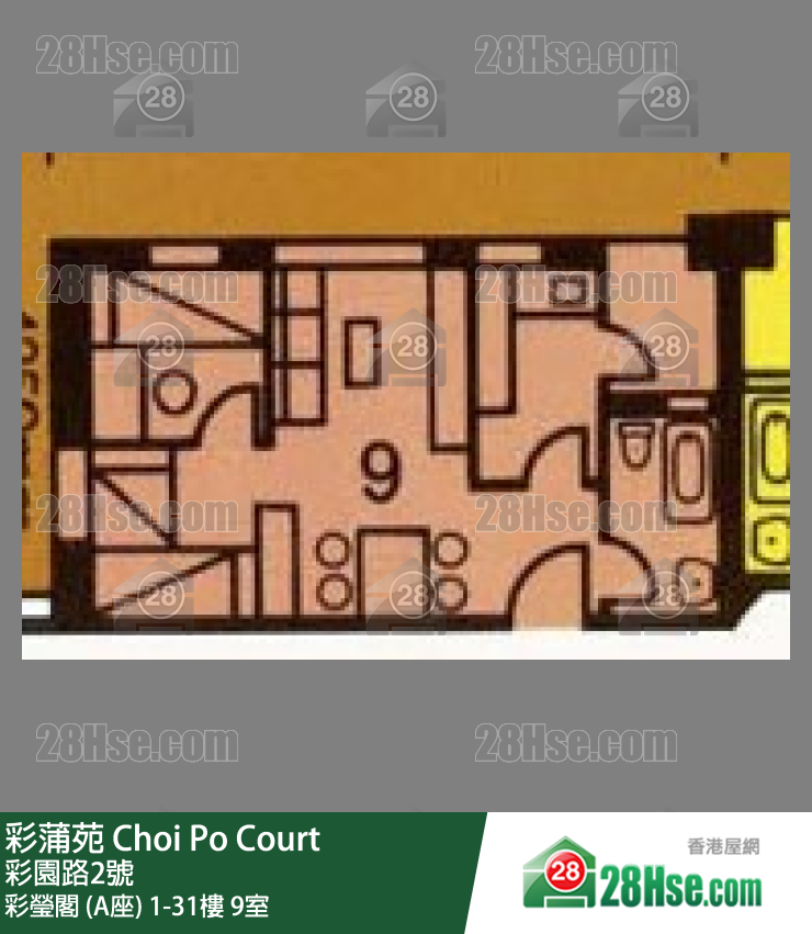 彩蒲苑 彩瑩閣 (A座)13樓 9室 平面圖