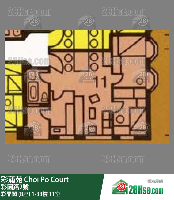 彩蒲苑 彩晶閣 (B座)12樓 11室 平面圖