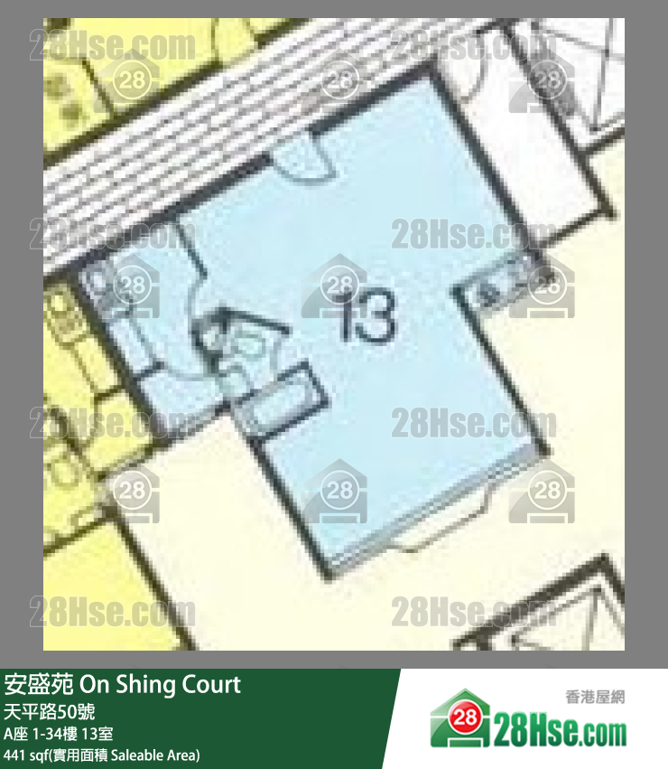 安盛苑 A座1樓 13室 平面圖