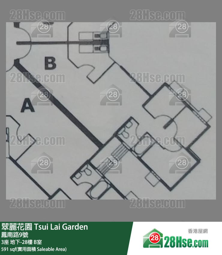 翠麗花園 單位平面圖(由 28Hse 提供) 翠麗花園 單位平面圖(由 28Hse 提供)