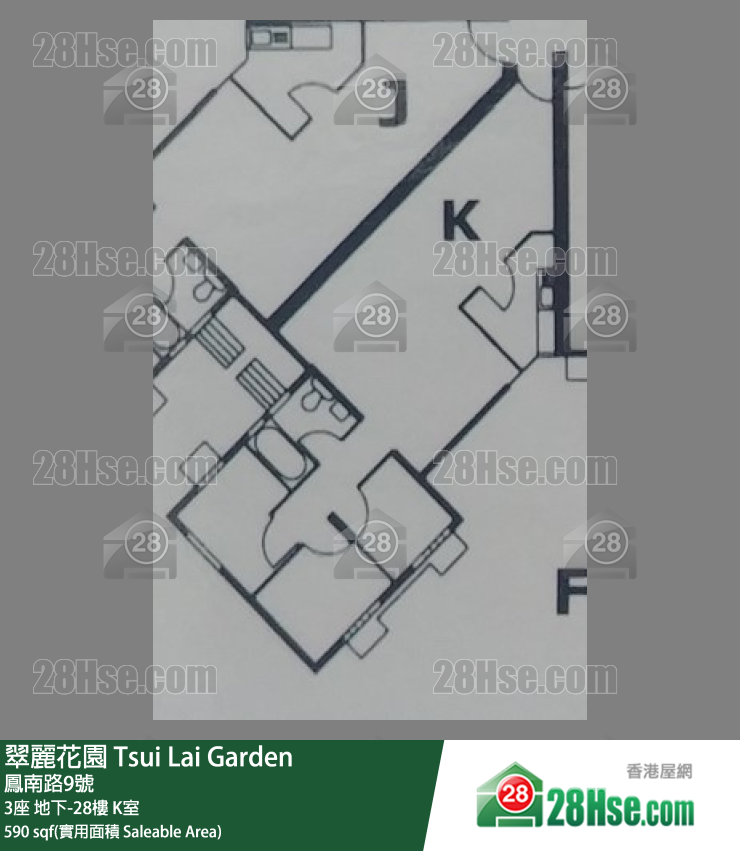 翠麗花園 3座 3樓 K室 平面圖