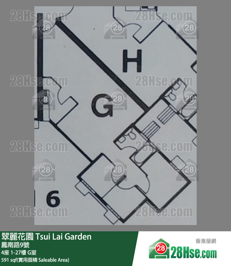 翠麗花園 4座15樓 G室 平面圖