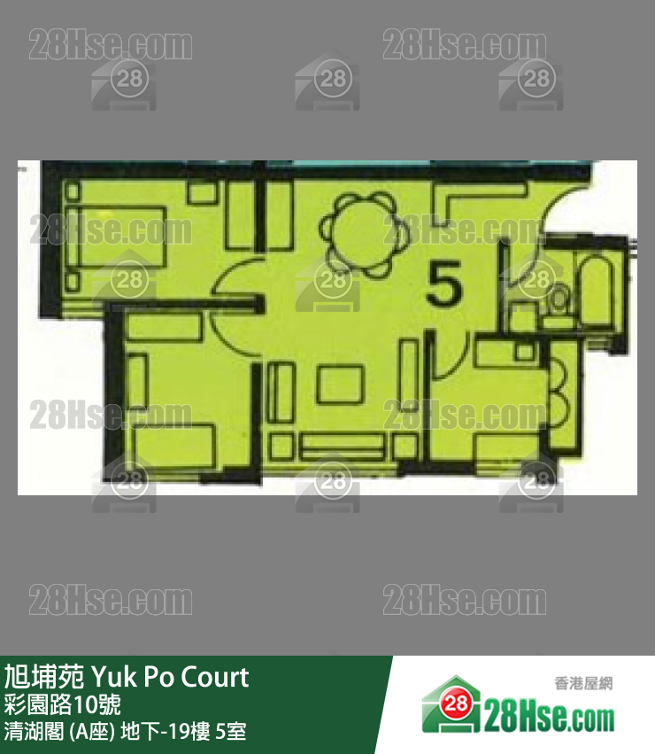 旭埔苑 清湖閣 (A座) 10樓 5室 平面圖