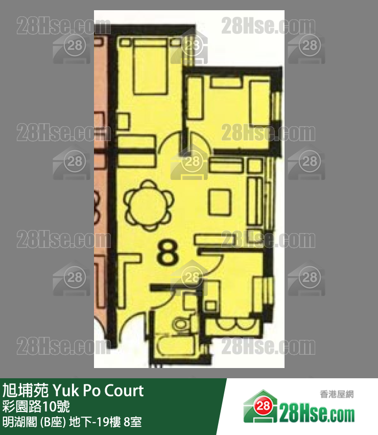 旭埔苑 明湖閣 (B座)5樓 8室 平面圖
