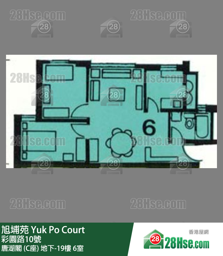 旭埔苑 唐湖閣 (C座)13樓 6室 平面圖