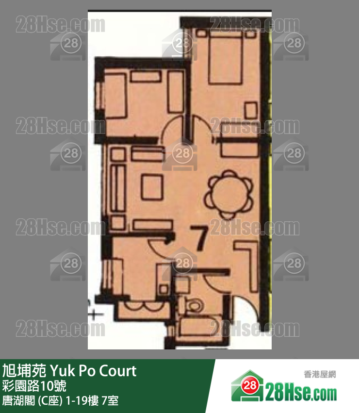 旭埔苑 唐湖閣 (C座)19樓 7室 平面圖