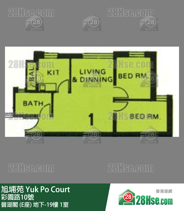 旭埔苑 晉湖閣 (E座) 18樓 1室 平面圖