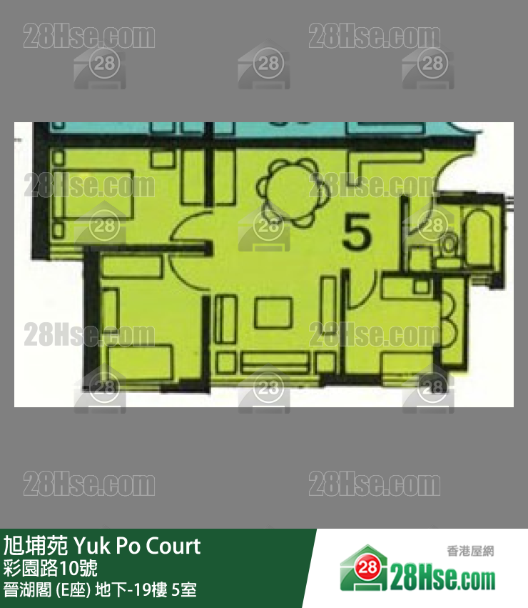 旭埔苑 晉湖閣 (E座)13樓 5室 平面圖