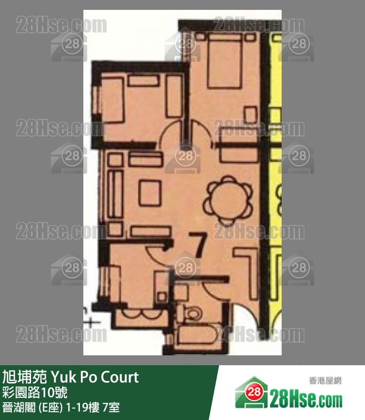 旭埔苑 晉湖閣 (E座)17樓 7室 平面圖
